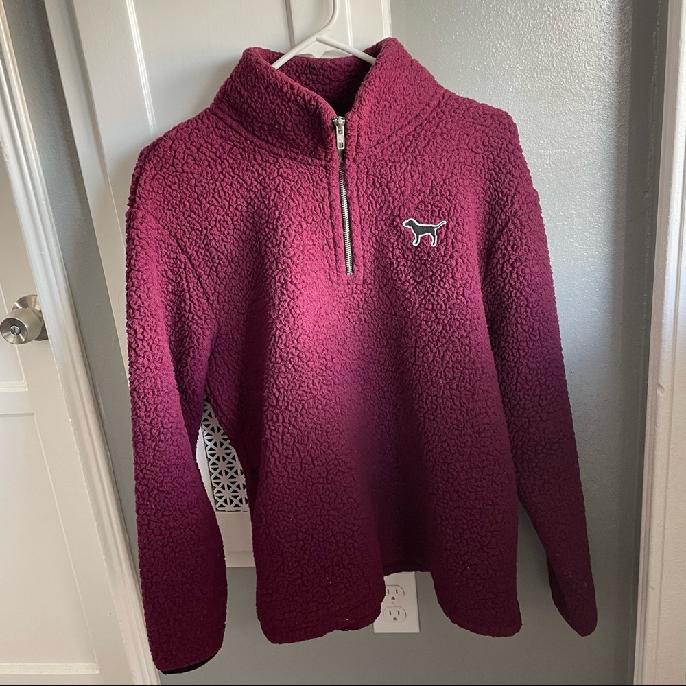 Victoria’s Secret PINK Quarter Zip Sherpa Pullover